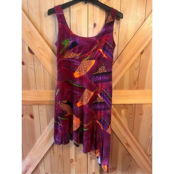 Tiana B Dress Woman Size 8 Sleeveless Round Neck Abstract Pullover Asymmetrical - Picture 1 of 7